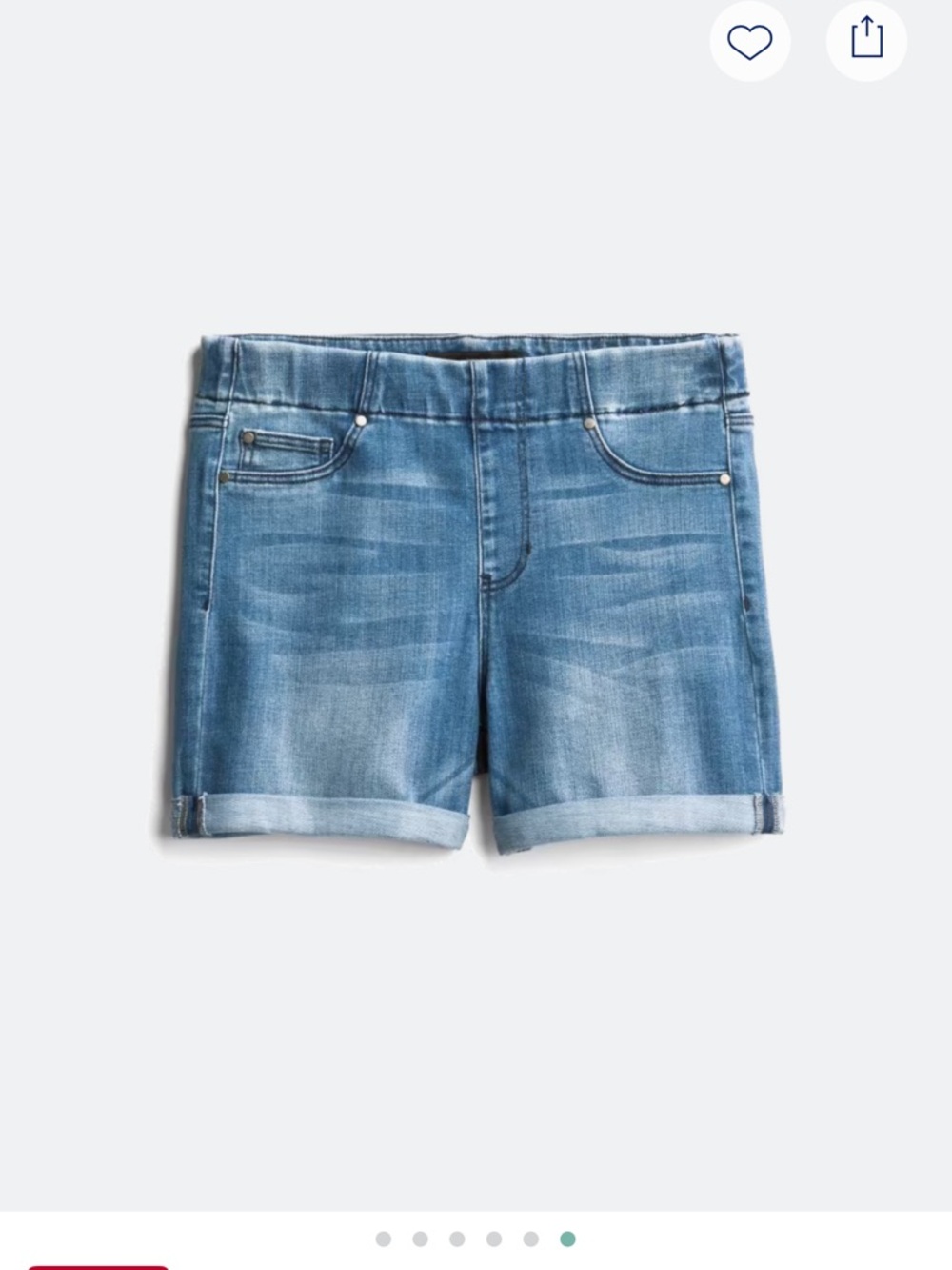 Liverpool Light Blue Rolled-Hem Denim Shorts